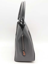 Michael Kors Gray And Black Mk Leather Trim Handbag Aa1125wzsa