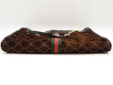 Gucci 537219 Rajah Brown Gg Velvet Web Large Tote Bag Do0425ixzde