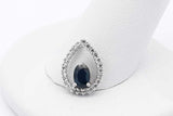 Diamond & Blue Gemstone Pendant In 14k White Gold 1.5 Grams Eb0126wxsa