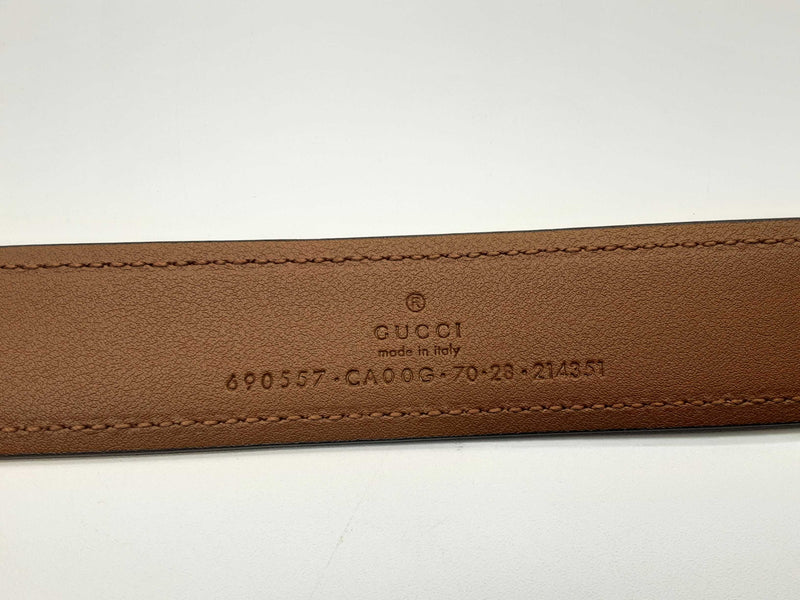 Gucci Blondie Brass Interlocking G Brown Suede Belt Size 70/28 Do0724lxzde