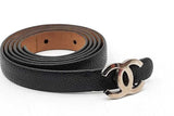 Chanel Black Leather Belt With Silver Tone Interlocking Cc Buckle Eb1025wrxdu