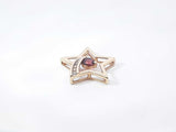 Garnet & Diamond Star Slide Pendant In 10k Yellow Gold (.417) 1.5 Grams Fw1025pzdu