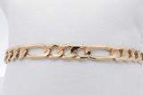 14k Yellow Gold Figaro Chain Bracelet 8.8 Grams 7.5 Inch Eb0426rxzsa