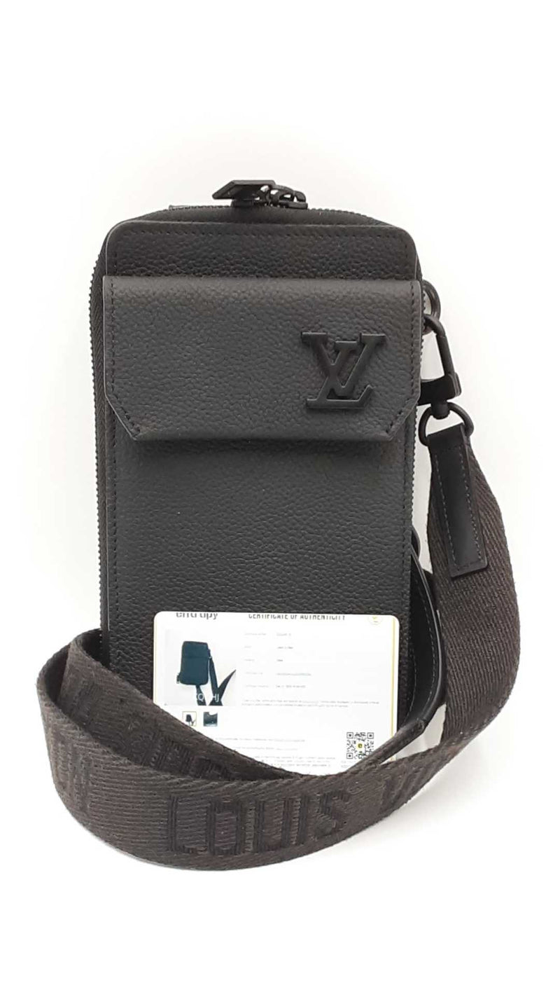 Louis Vuitton Aerogram Black Leather Phone Pouch Sd0525izxdu