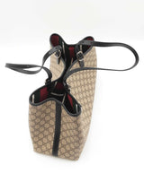 Gucci Emblem Large Tote In Beige & Brown Gg Monogram Coated Canvas Fw1225lzxzdu