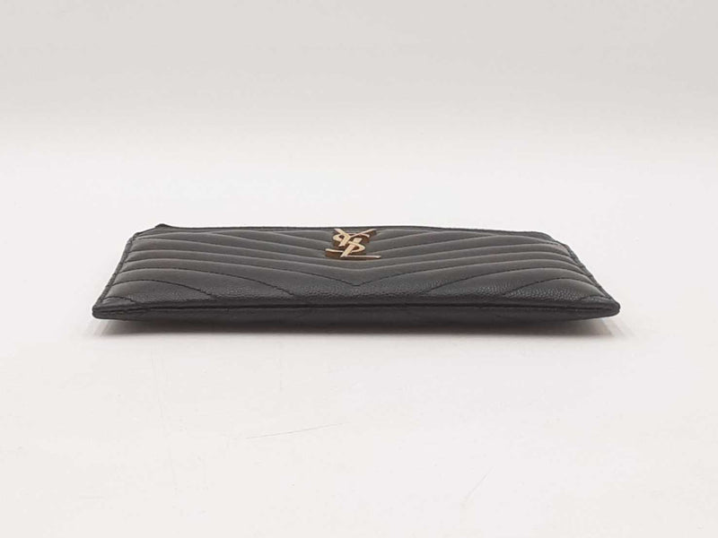 Yves Saint Laurent Chevron-quilted Pebbled Leather Bill Holder Fw0725wzxdu