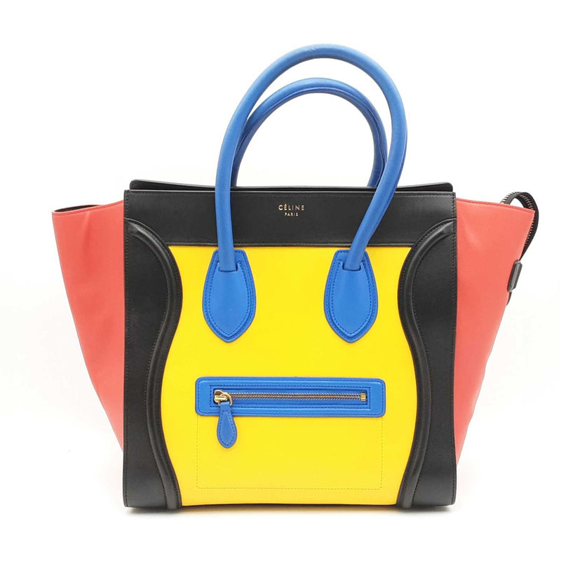 Celine Smooth Calfskin Mini Tri-color Luggage Sunflower Hs0624pxzsa