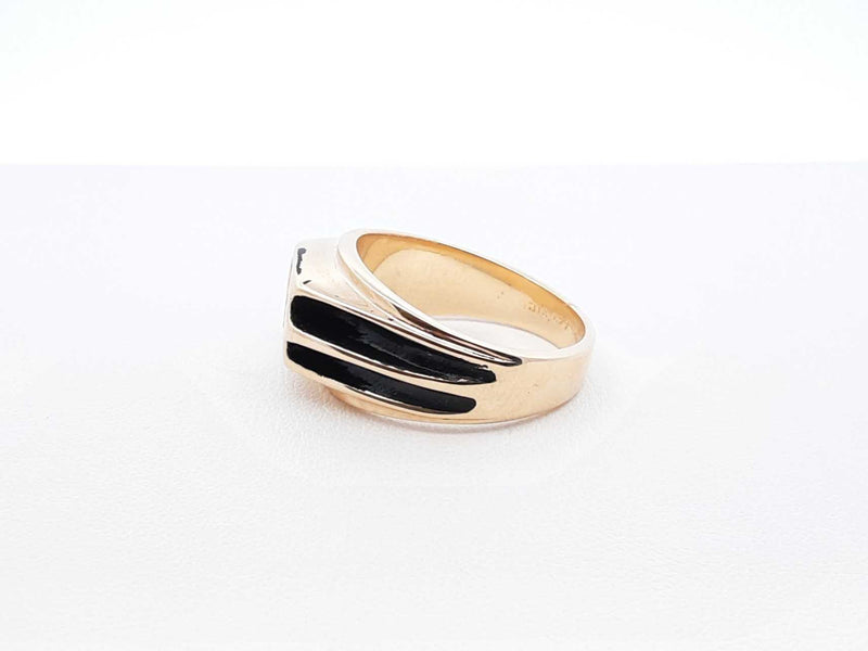 0.25 Ctw Recessed Diamond & 14k Yellow Gold Ring 11.5 Gram Size 9.5 Fw00825rxzdu