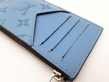Louis Vuitton Taigarama Coin & Card Holder In Denim Blue Monogram Coated Canvas & Taiga Leather Fw0826oxzdu