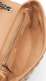 Gucci Marmont Small Shoulder Bag In Beige Matelassè Aria Calfskin  Fw0326exzdu