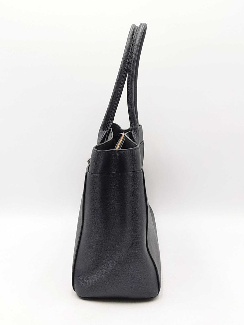 Coach Casey Tote Bag In Metallic Charcoal Crossgrain Leather Fw1025ixdu