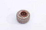 Pandora Rose Gold Plated Sparkling Pave Triple Row Charm 2.3 Grams Eb1024rdu