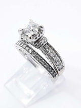 1.58 Cttw Diamond & 14k White Gold Wedding Set 8.1 Grams Size 7 Fw1224lxzxdu