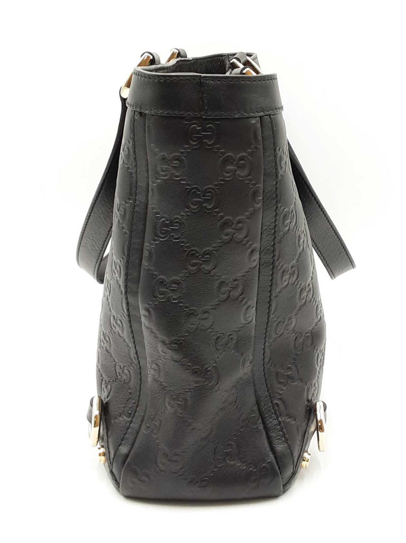 Gucci Abbey Tote Bag In Gg Guccissima Black Leather Fw0525orzdu