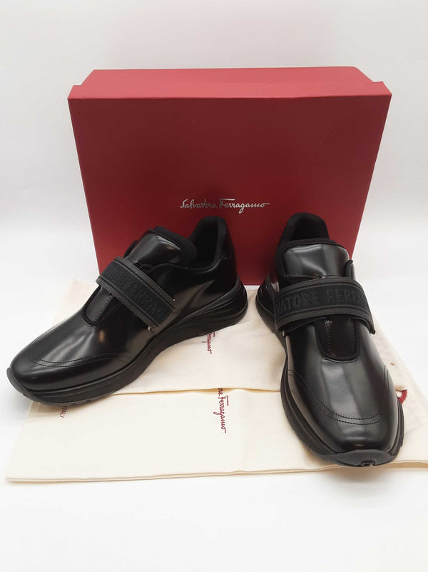 Salvatore Ferragamo Tommy Nero Black Leather Slip On Shoes Size 11m Do0725oxzde