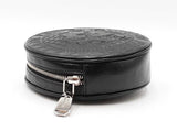Balmain Embossed Black Leather Round Clutch Belt Bag Fw1025orxdu