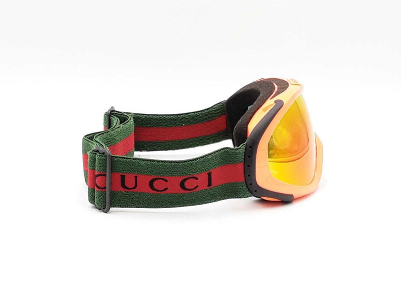 Gucci Web Fluorescent Orange Ski Goggles With Red Spectra Lens Fw0625llrdu