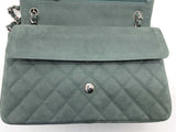 Chanel Jumbo Double Flap Dark Green Caviar Quilted Suede Shoulder Bag Do0125rxzxde