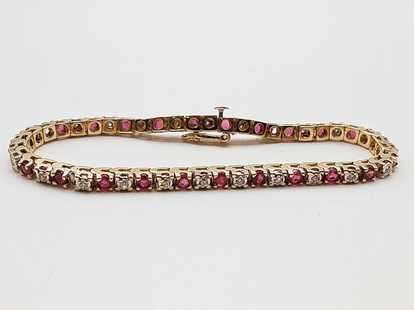 0.24 Cttw Diamonds 14k Two-tone Gold 8.6g Tennis Bracelet 5.75 In Do0325prxde