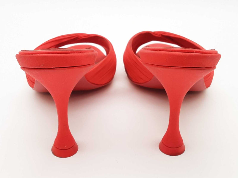 Christian Louboutin Nicol Is Back Red Satin Heels Size Eu 36.5 Do0525lxzde