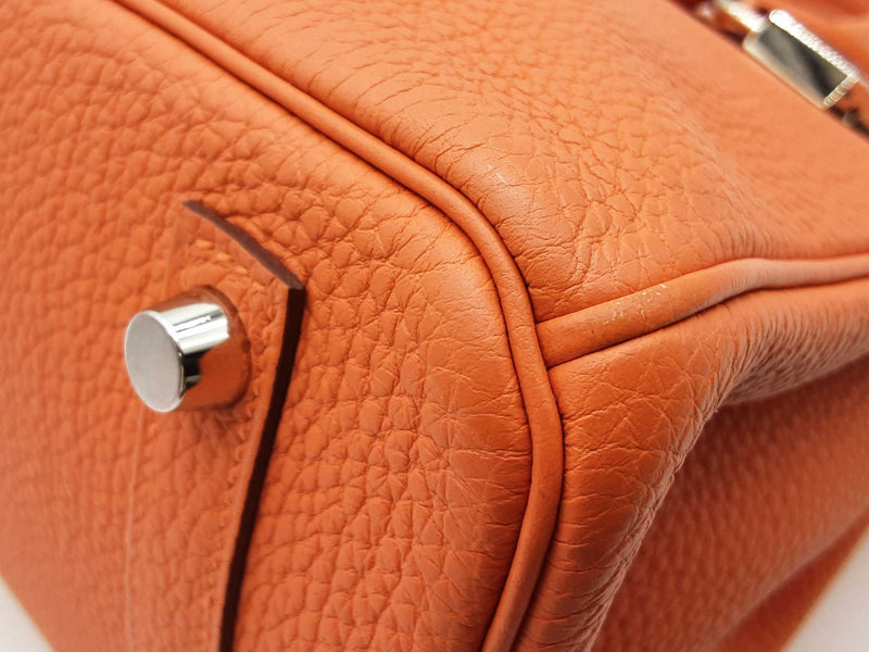 Hermes Birkin 30 Orange Clemence Palladium Hardware Handbag Do0825llxzxde