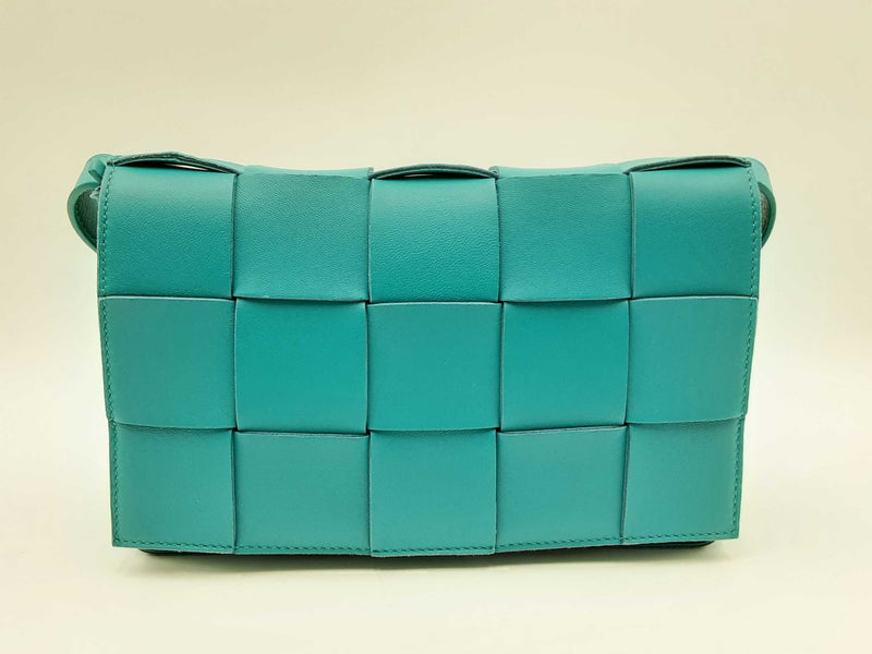 Bottega Veneta Teal Leather Cassette Crossbody Bag Eb0624ixzdu