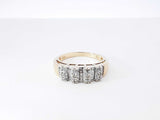 0.27 Cttw Diamond & 10k Yellow Gold Multi Row Cocktail Ring 3.6 Grams Size 7 Fw0726pxzdu