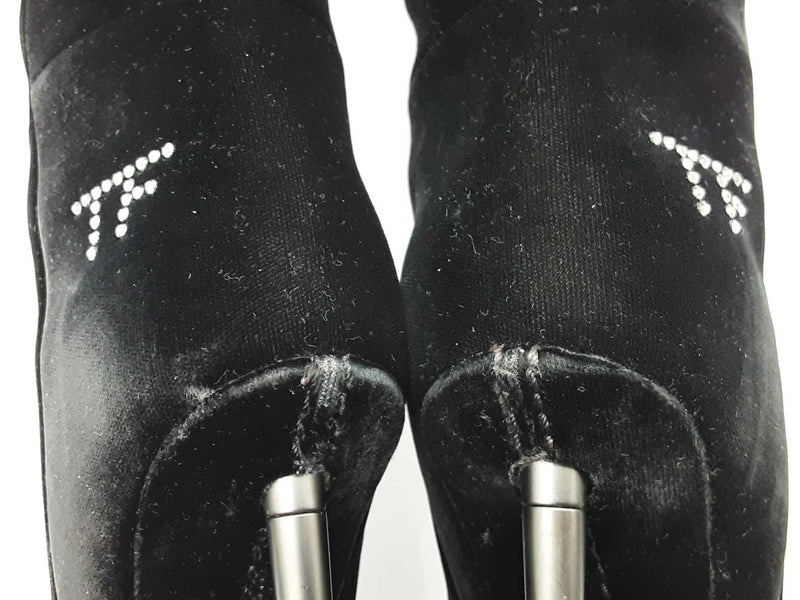 Tom Ford Black Velvet Knee High Boots Size Eu 36 Do0525wxzde
