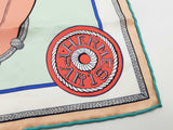 Hermes X Virgine Jamin Zouaves Et Dragons Green Pink Blue Silk Scarf Do0926oxzde