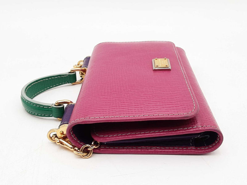 Dolce & Gabbana Sicily Von Mini Wallet On Chain Pink Wallet Sd0925lrzsa