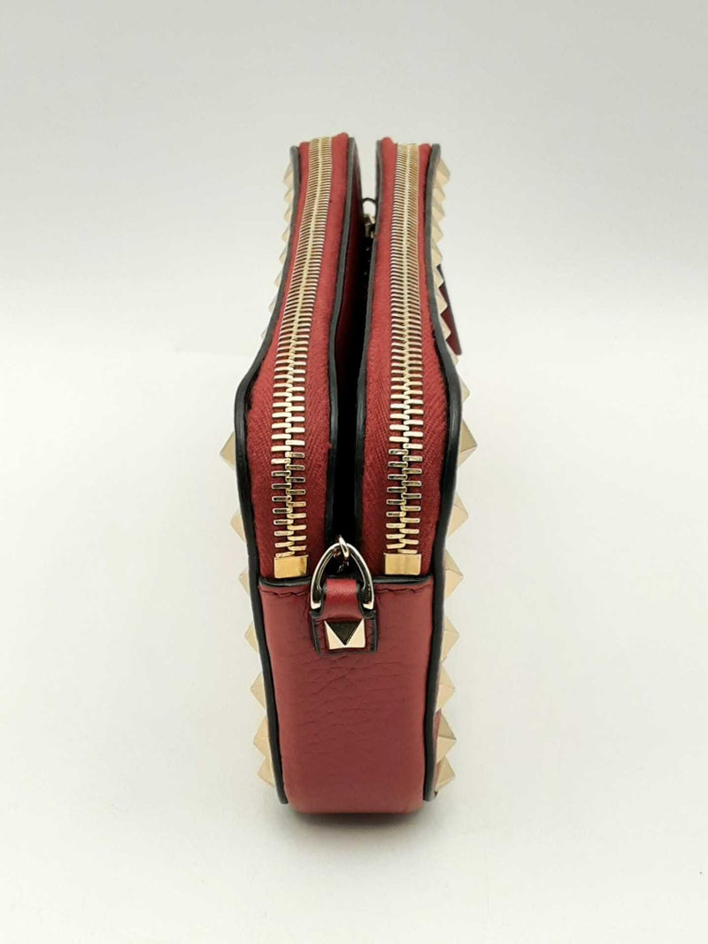 Valentino Garavani Rockstud Double Zip Pebbled Leather Crossbody Bag Fw1224oxzsa