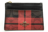 Coach Mini Skinny Id Case In Tartan Plaid Eb1125oxdu