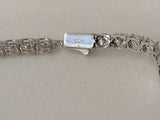 Clover Motif Silver Lab Diamond Tennis Bracelet 14.3 Grams 6 Inch Vc1225rez