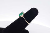 Green Gemstone & Lab Grown Diamond Ring 14k Yellow Gold 3.2g Size 7 Eb0926wxzsa