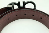 Salvatore Ferragamo Gancini Reversible Leather Belt With Black Buckle Eb1024lpxdu