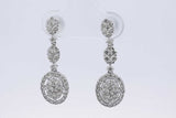 2.56cttw Diamond Drop Stud Earrings In 18k White Gold 3.2 Grams Eb0326lxexdu