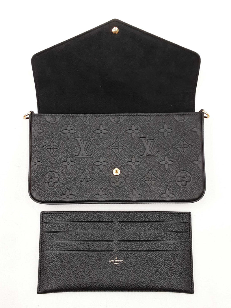 Louis Vuitton Pochette Félicie In Black Monogram Empreinte Leather Fw12loxzdu