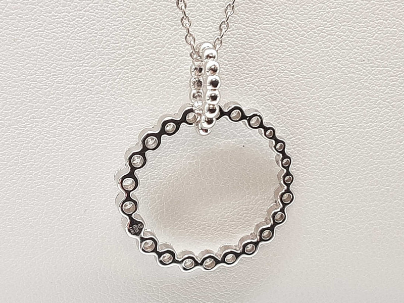 1.00 Cttw Lab Grown Diamonds 0.925 Silver 4.3g Circle Pendant Chain 20 In