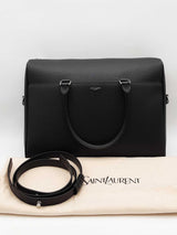 Yves Saint Laurent Black Leather Duffle Breifcase Eb0526ixzde