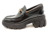 Gucci Magnum Black Leather Horsebit Platform Loafers Size 39.5 Eb0326oirde