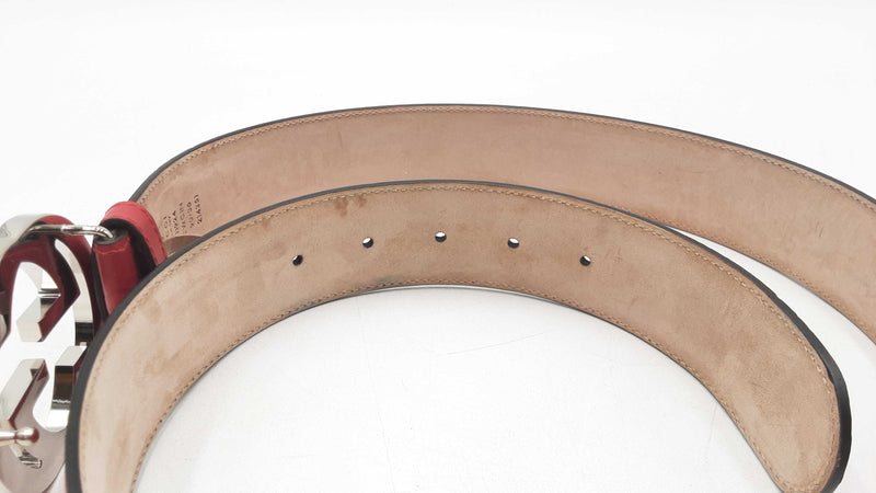 Gucci Red Guccissima Leather Belt With Interlocking Gg Buckle Eb1125lordu