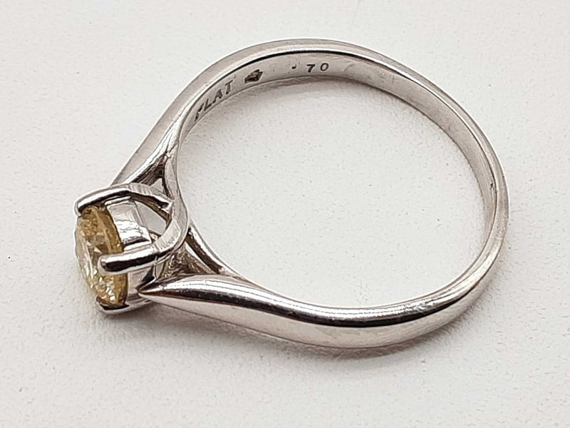 0.65 Cttw Champage Diamond 0.95 Platinum 5.1g Ring Size 8.75 Lh0324pixde