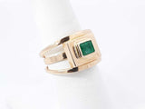 0.50 Cttw Bezel-set Emerald 14k Yellow Gold Multi Band Ring 4.4 Grams Size 6.75 Fw1225ozxdu