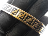 Fendi Forever Fendi Gold-tone & Black Enamel Bangle Bracelet 7 Inch Fw0626lordu