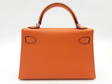 Hermes Sac Kelly Ii Sellier Mini Orange Epsom Palladium Shoulder Bag Do0425lsrxzde