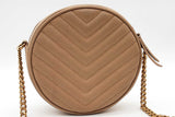 Yves Saint Laurent Vinyle Round Chevron Quilted Leather Crossbody Bag Eb626wxzde
