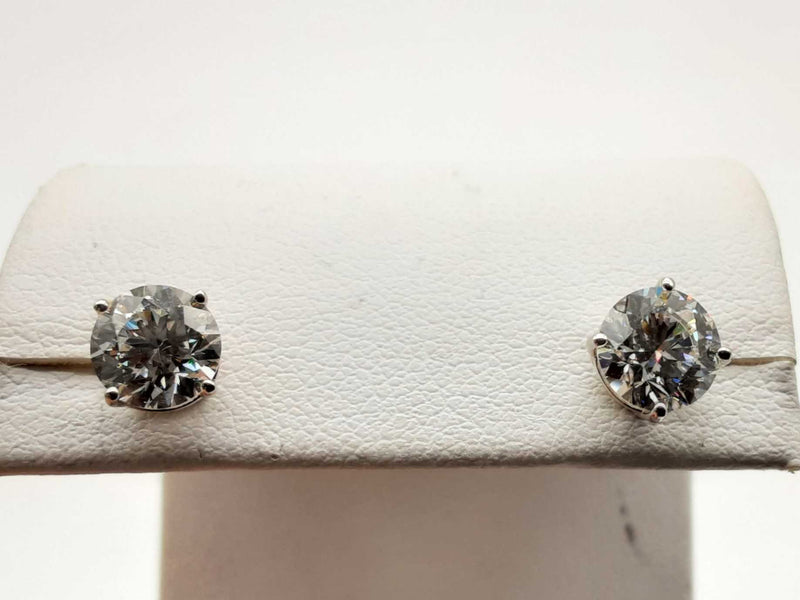 Approx 1.8 Ctw Lab Grown Diamonds 14k White Gold 1.3g Stud Earrings Do1224wrxde