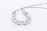 1.12ctw Lab Grown Diamond Horseshoe Pendant Necklace 925 4.7 Grams Eb0625llwdu