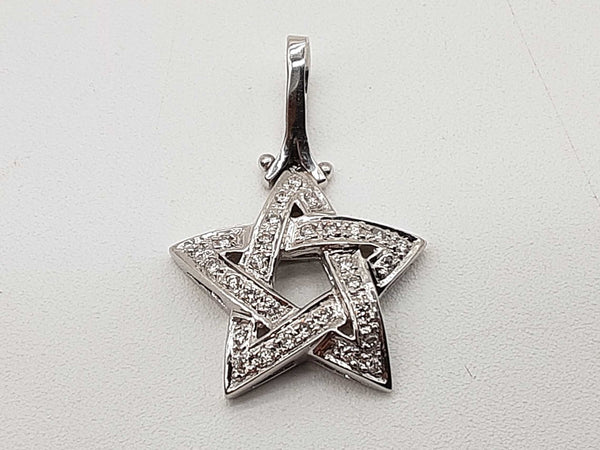 0.30 Cttw Diamonds 14k White Gold 5.4g Star Pendant Do0825lrxde
