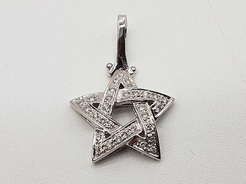 0.30 Cttw Diamonds 14k White Gold 5.4g Star Pendant Do0825lrxde